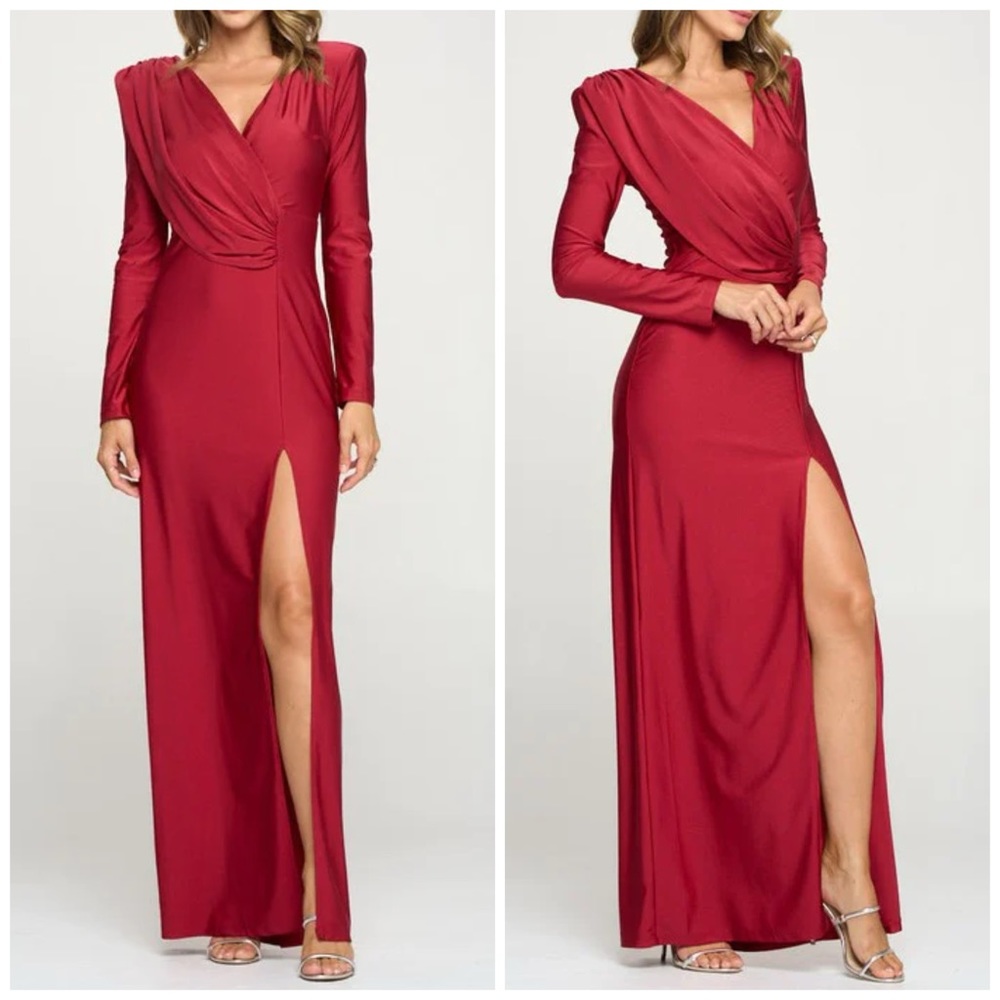 Long sleeve evening gown